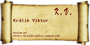 Králik Viktor névjegykártya
